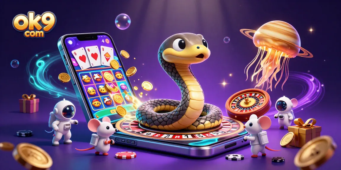 Experience thrilling bets at ok9 com with cozy cartoon characters in a cosmic roulette wheel scene.