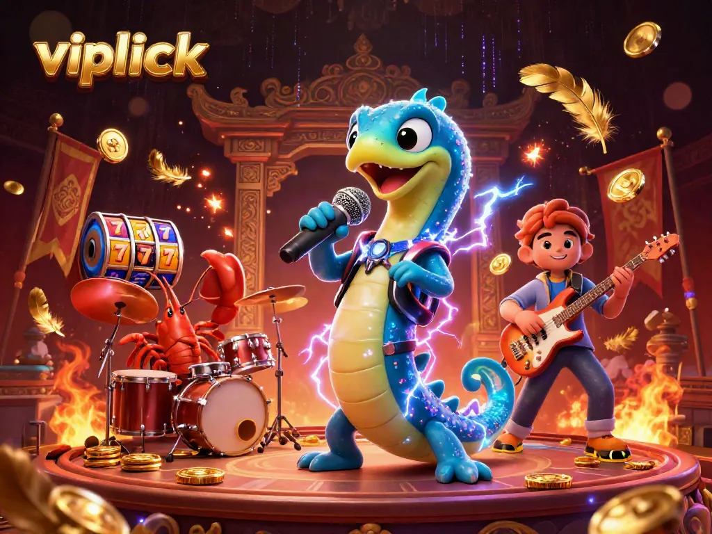 Experience the thrilling underwater casino world of vipluck, featuring a DJ eel and vibrant game elements.