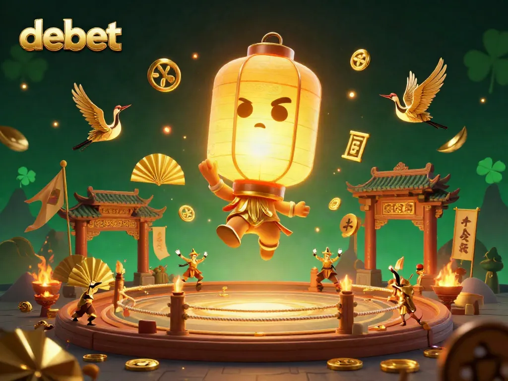 Engage in the thrilling atmosphere of debet as golden lantern spirits and warriors illuminate the night market casino.