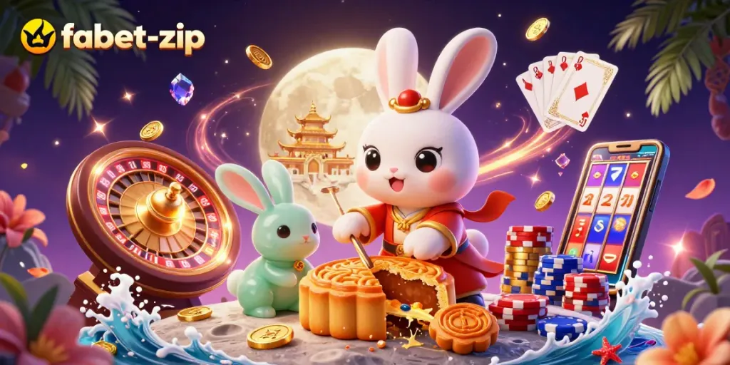 Experience thrilling gaming with fabet-zip's rabbit characters unveiling hidden poker chips.